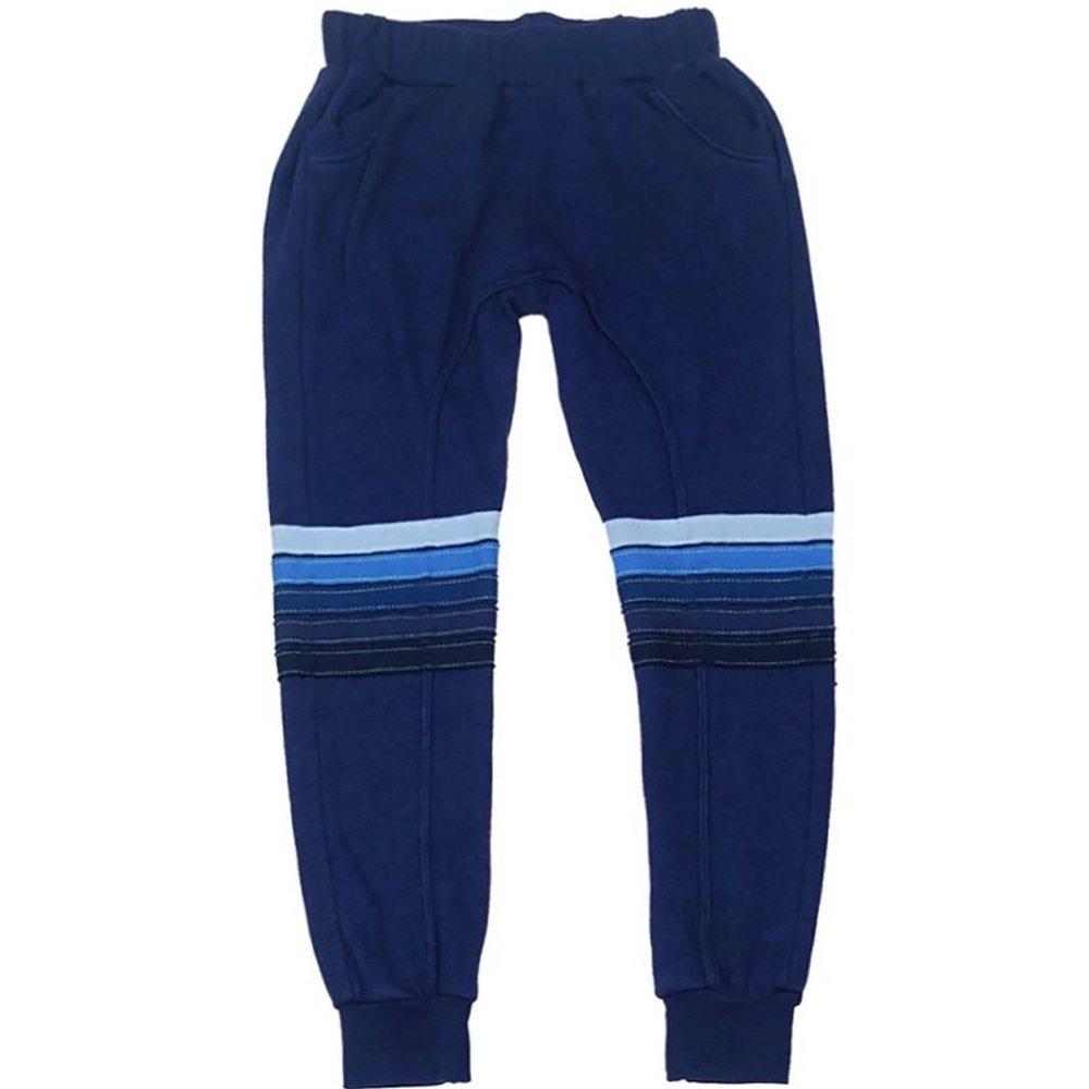 Aviator Nation- KID'S MOTO STRIPE SWEATPANTS - POSEIDON // BLUE STRIPES